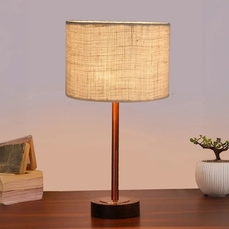 Sienna I Rodin Wooden Table Lamp - White,Copper,Brown media 2