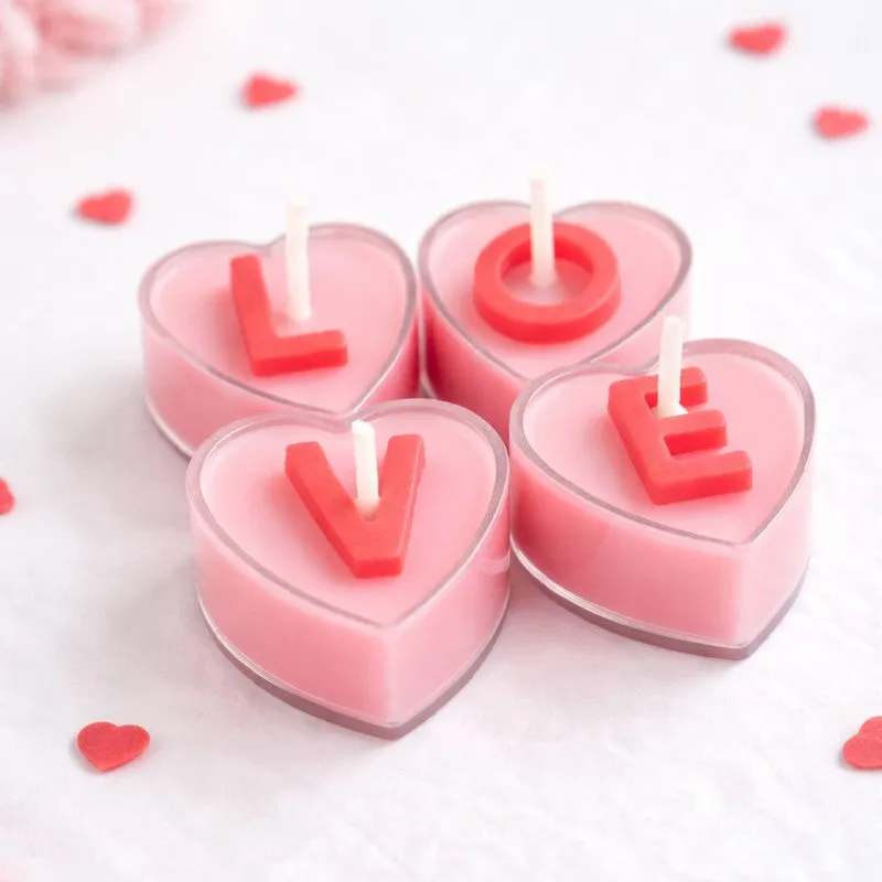 Heart Flame Scented Candles With Greating Card media 4