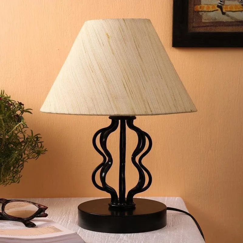 Iggly Wiggly Fabric Table Lamp - Beige,Black media 3