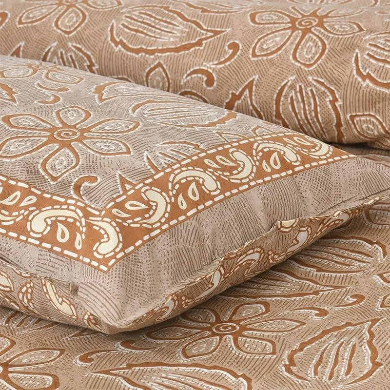 Yuvara Floral Cotton Bedsheet (Beige) - 160 TC media 5