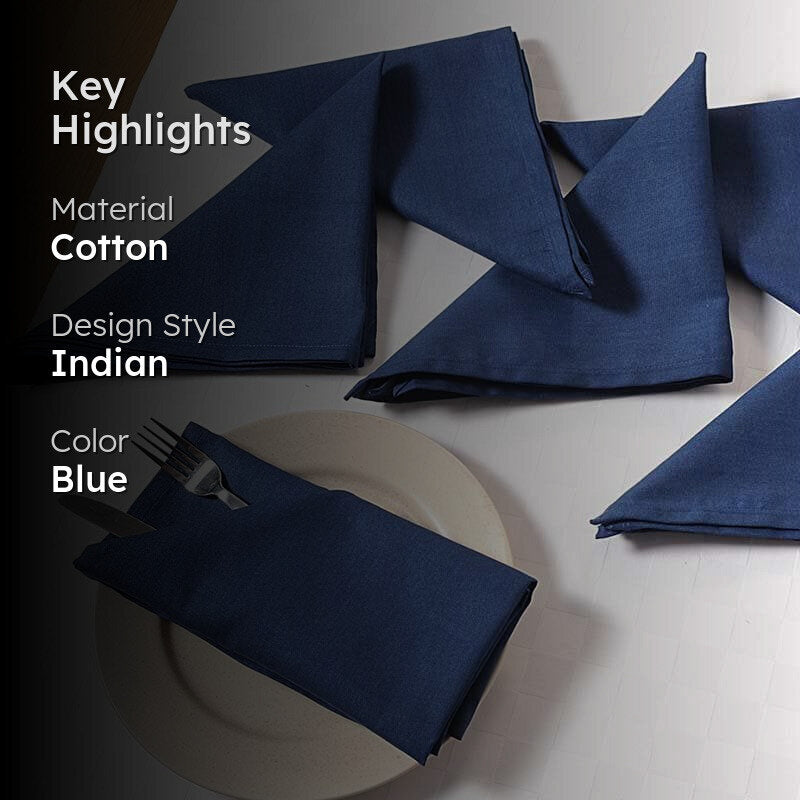 Swayam Essentially Blue Table Napkin - Set Of Six media 2