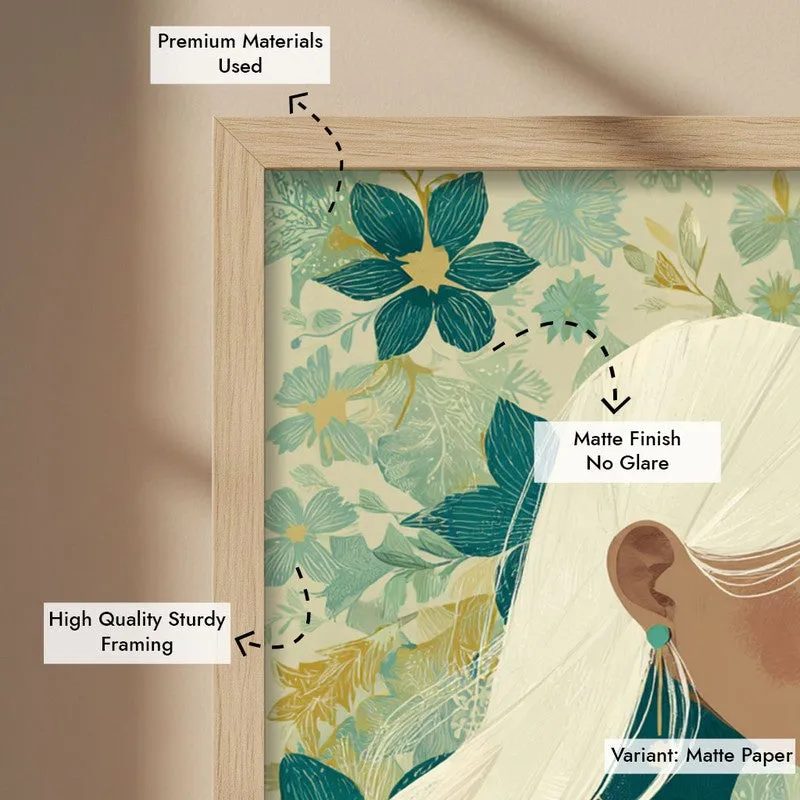 Mystiflora Canvas Wall Painting - Brown Frame media 7