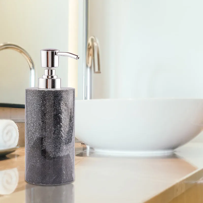 Alabaste Marble Soap Dispenser - Blue & Silver media 1
