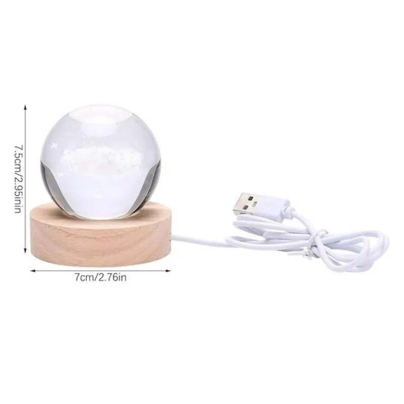 Crystal Solar System Led Wooden Table Lamp - Brown,Transparent media 6