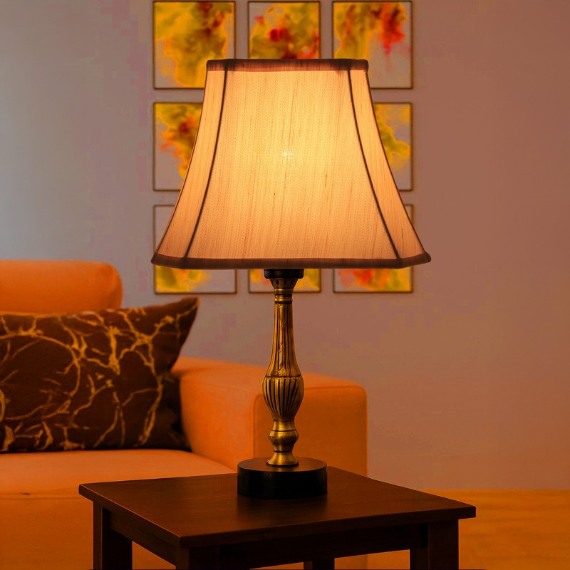 Aurelo Kivo Wooden Table Lamp - OffWhite