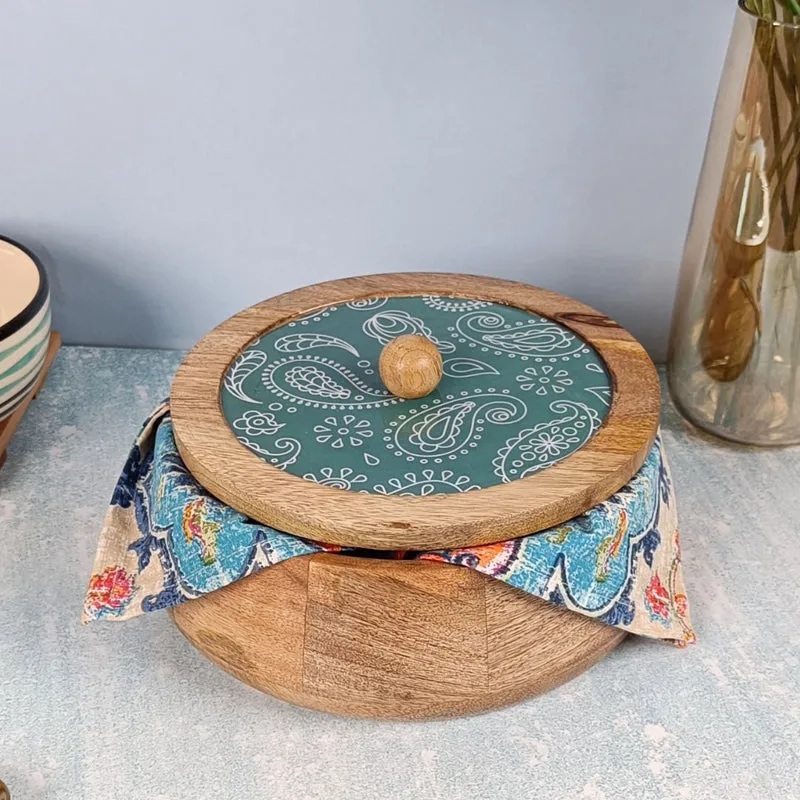 Rasva II Wood Roti Box - Teal media 3