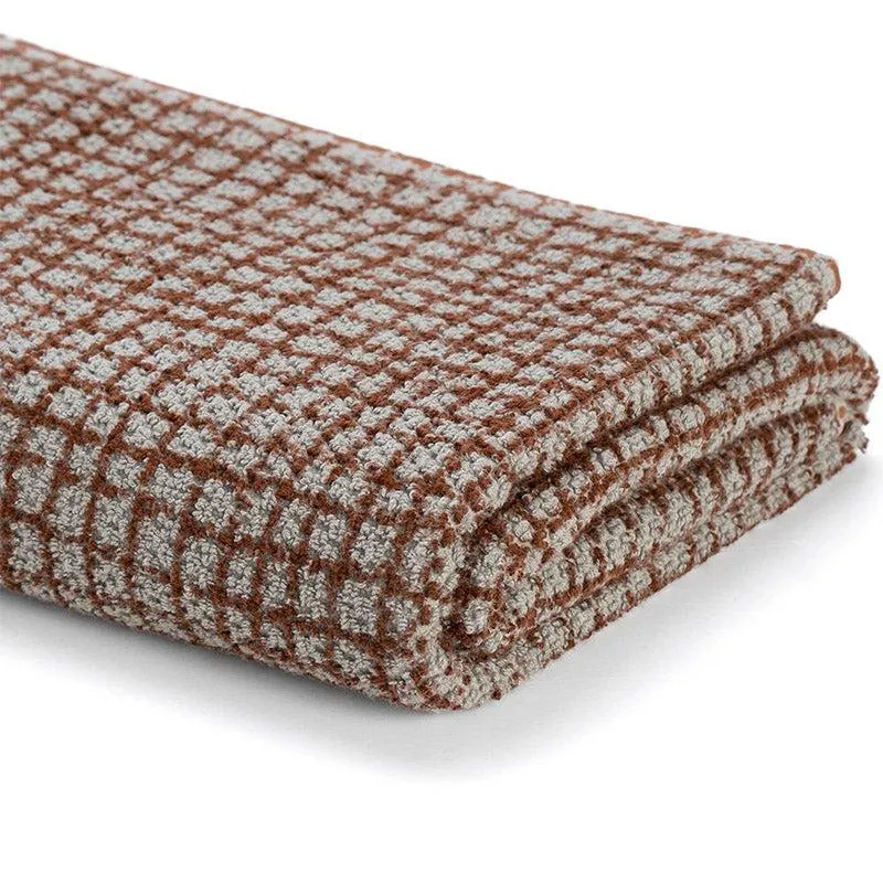 Madras Terry Cotton Bath Towel - Brown media 3