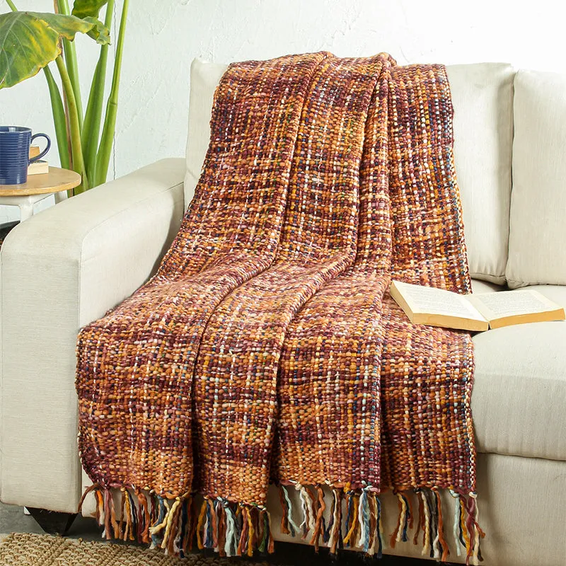 Vibrato Acrylic Throw - Brown,Orange media 1