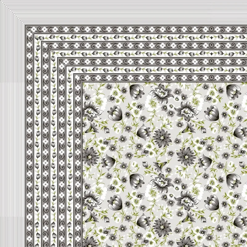 Artum Cotton Bedsheet (Grey,White) - 240 TC media 5