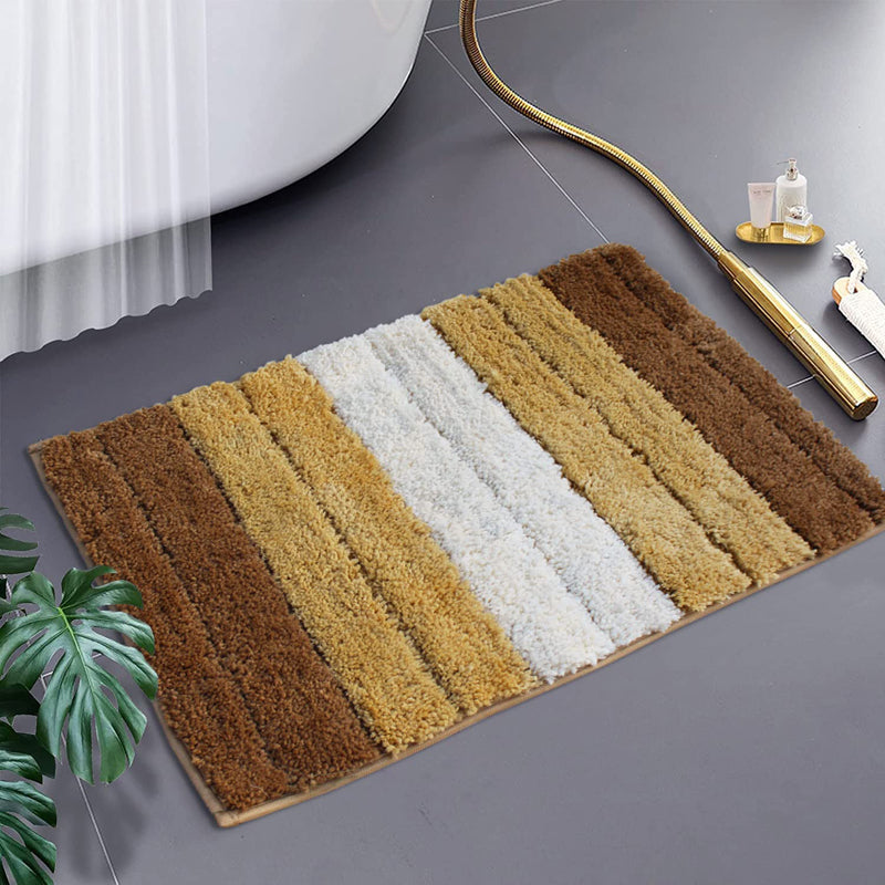 Line Luxe Bath Mat - Brown, Yellow media 3