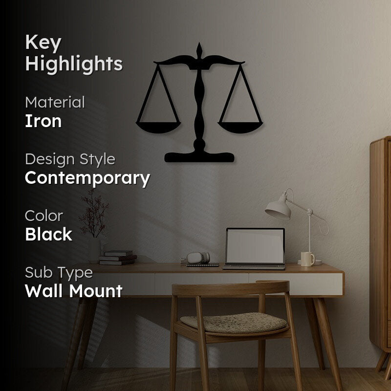 Justice Scale Black Iron Wall Accent media 2