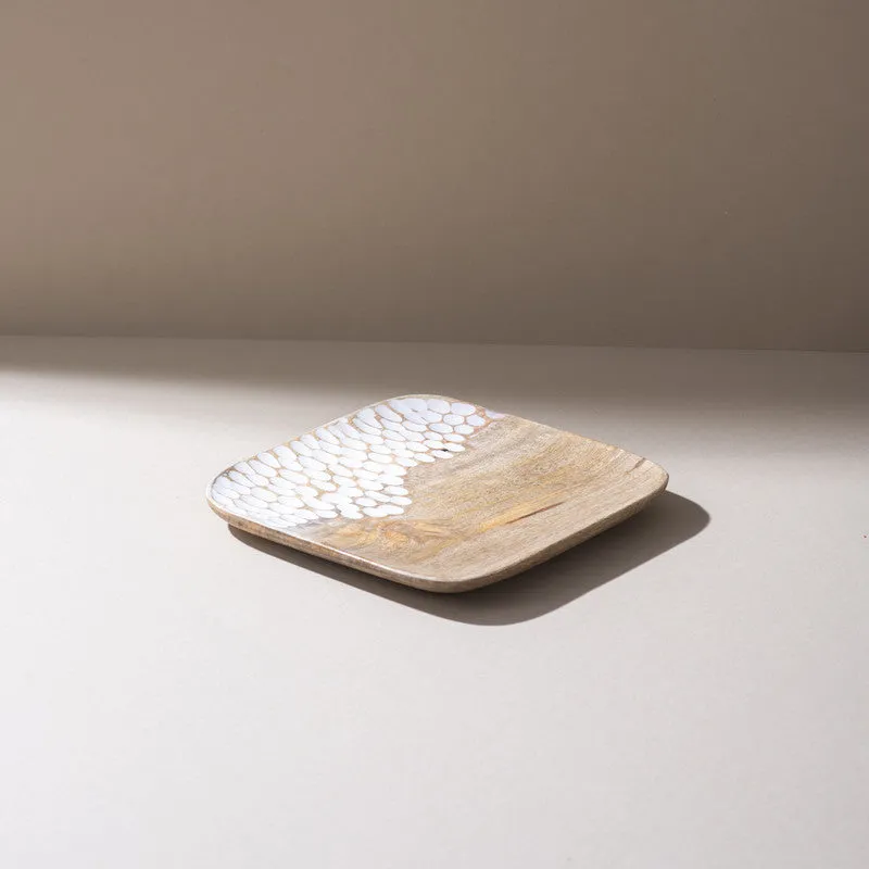Dot Whimsy Handcrafted Mango Wood Platter media 1
