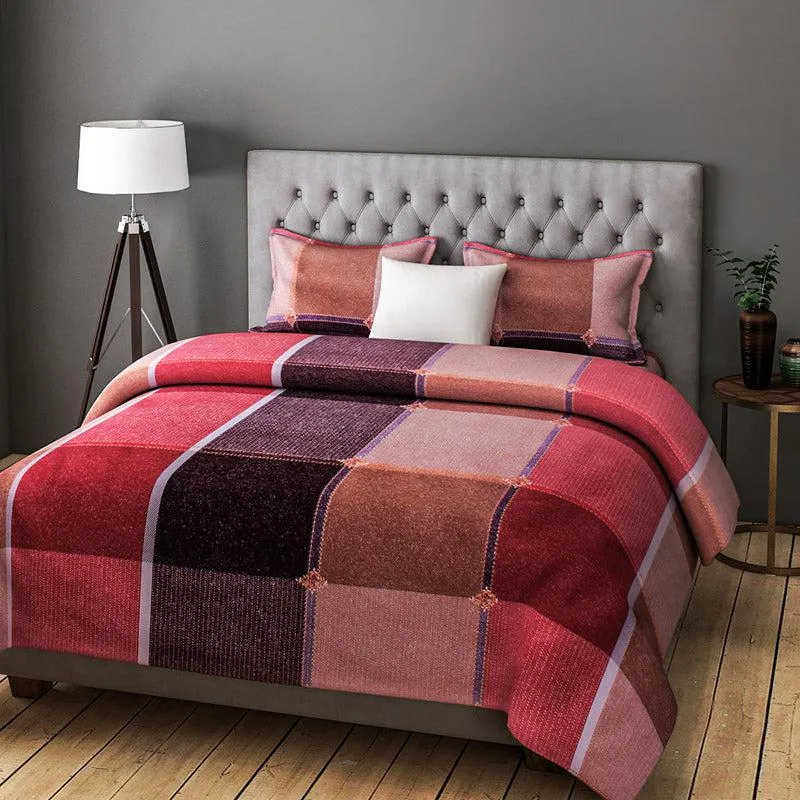 Vivid Blocks Printed Microfiber Bedsheet Old - 130 GSM media 1