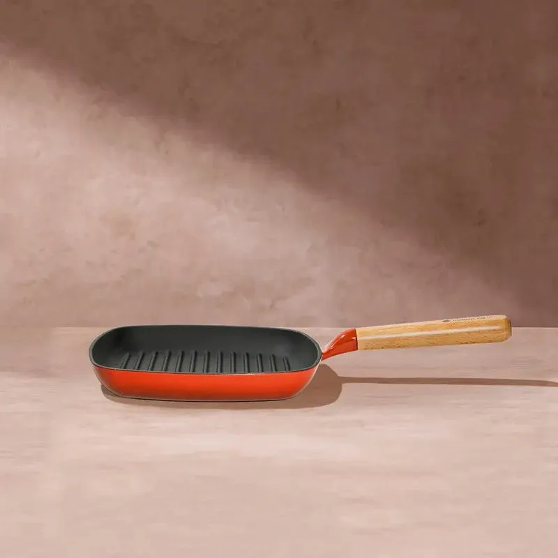 Cumin Co Enamel Cast Iron Grill Pan - Rust media 5