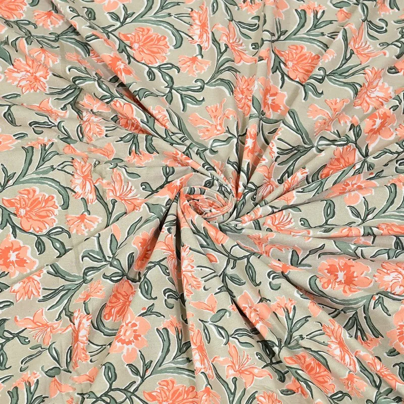 Cozyra Floral Cotton Bedsheet (Green) - 240 TC media 8