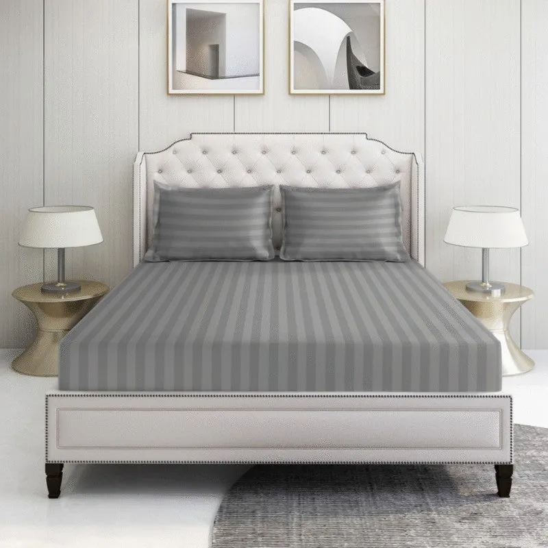 PureLine Cotton Bedsheet (Grey) - 600 TC media 3