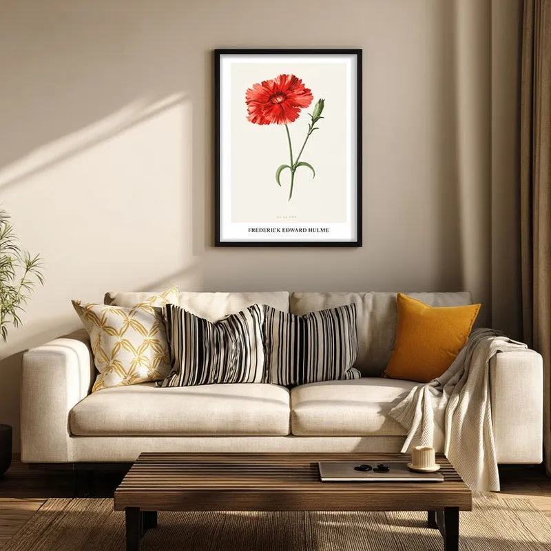 Indian Pink Frederick Edward Hulme Archival Canvas Wall Painting - Black Frame media 3