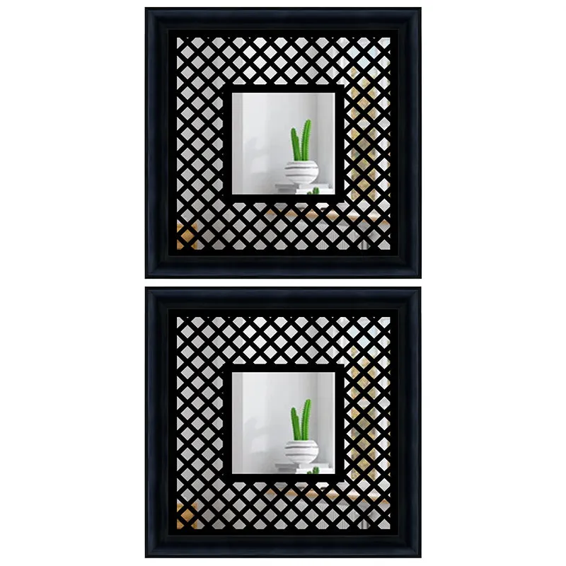 Jharokha View Decorative Wall Mirror (Black) - Set Of Two media 5