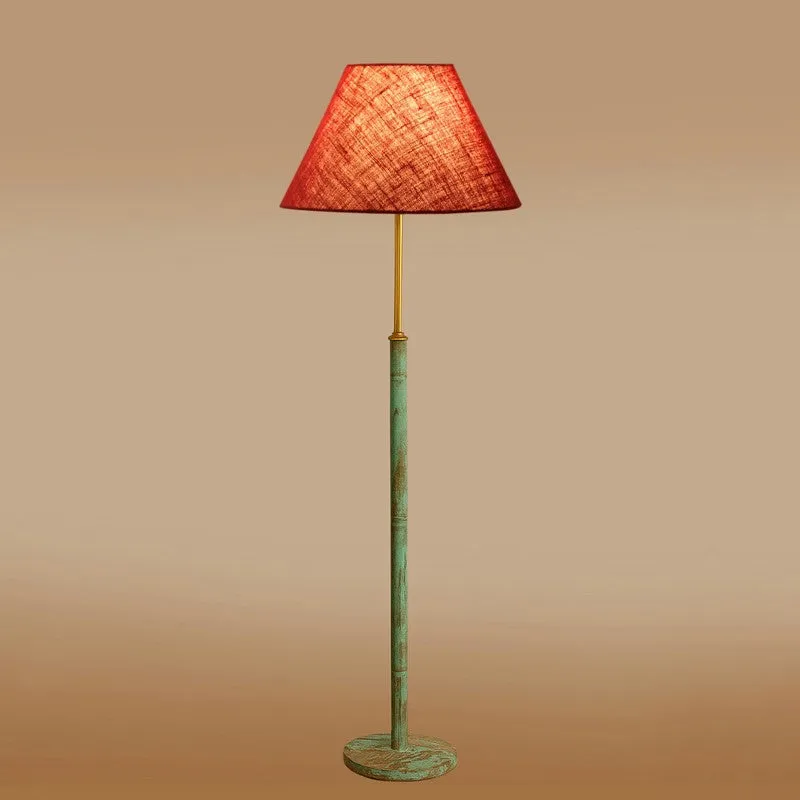 Chrome Arc Wooden Floor Lamp - Maroon media 6