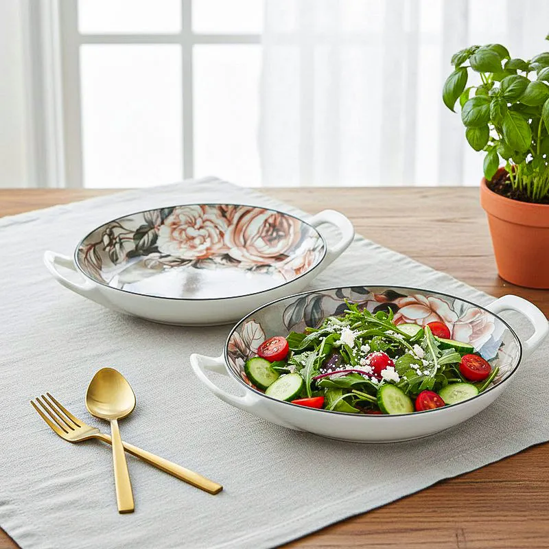 Maduva Floral Porcelain Platter - Set of Two media 1