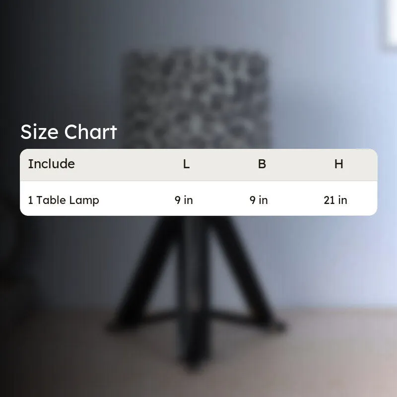 Leopard Hide Printed Tripod Mango Wood Table Lamp - Black,White media 6