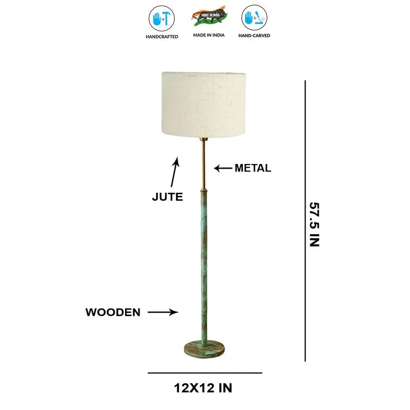 Vintage Glow Wooden Floor Lamp - White media 8