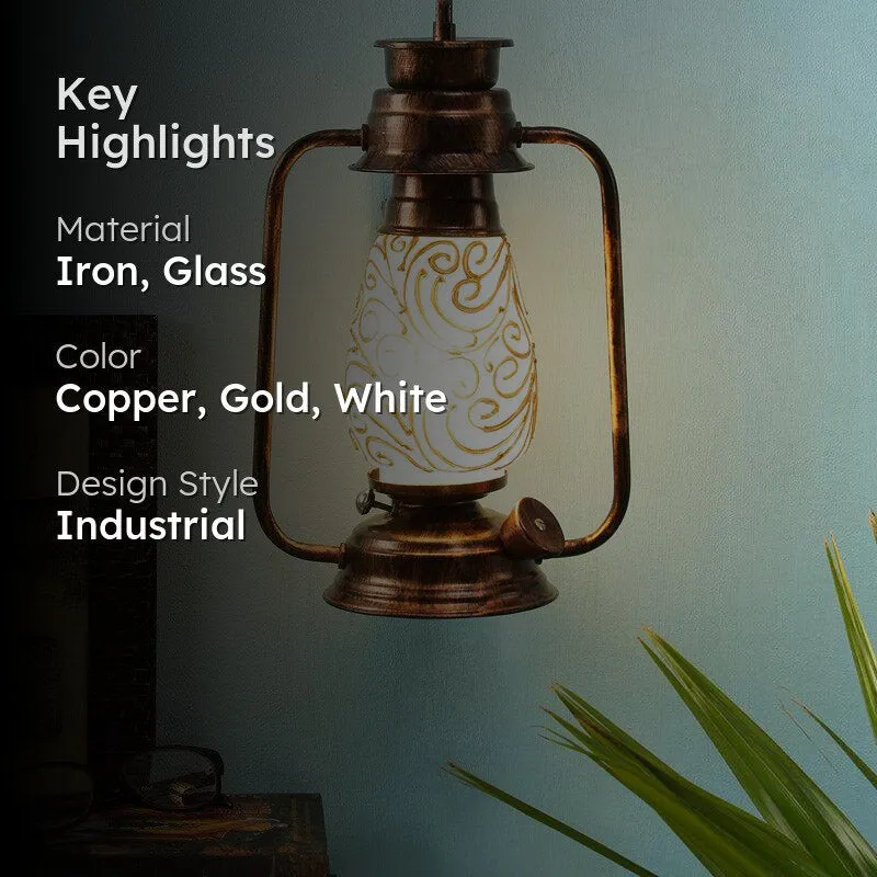 Saagar Mosaic Lantern Iron Wall Lamp - Copper media 2