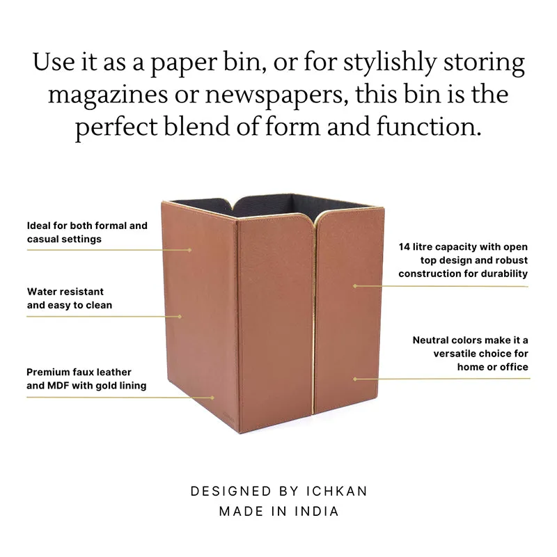 Ceastra Faux Leather Dust Bin - Brown media 6