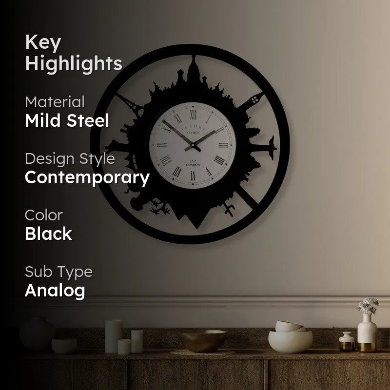 Wonders Steel Analog Wall Clock - Black media 2