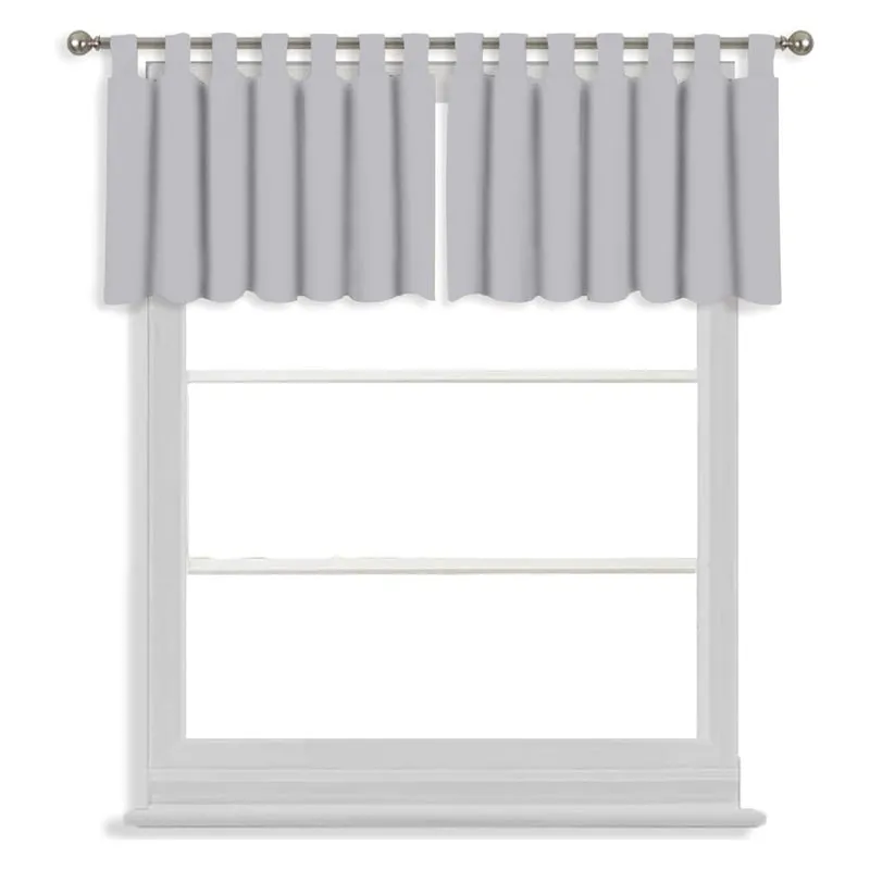 Tab Tale Flat Curtain Valance (Silver) - Set Of Two media 3