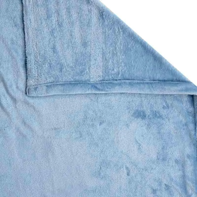 Solid Dust Woollen Bedsheet (Blue) - 130 GSM media 6