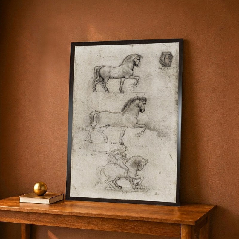 Studies For The Trivulzio Monument Canvas Wall Painting - 12 x 18 Inches