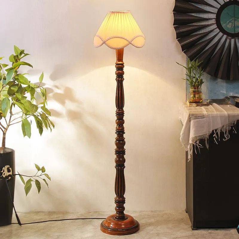 Krida Vintage Wave Wooden Floor Lamp - Off-White media 6
