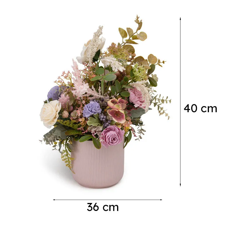 Mirma Solawood Flower Bunch In Ceramic Pot media 7