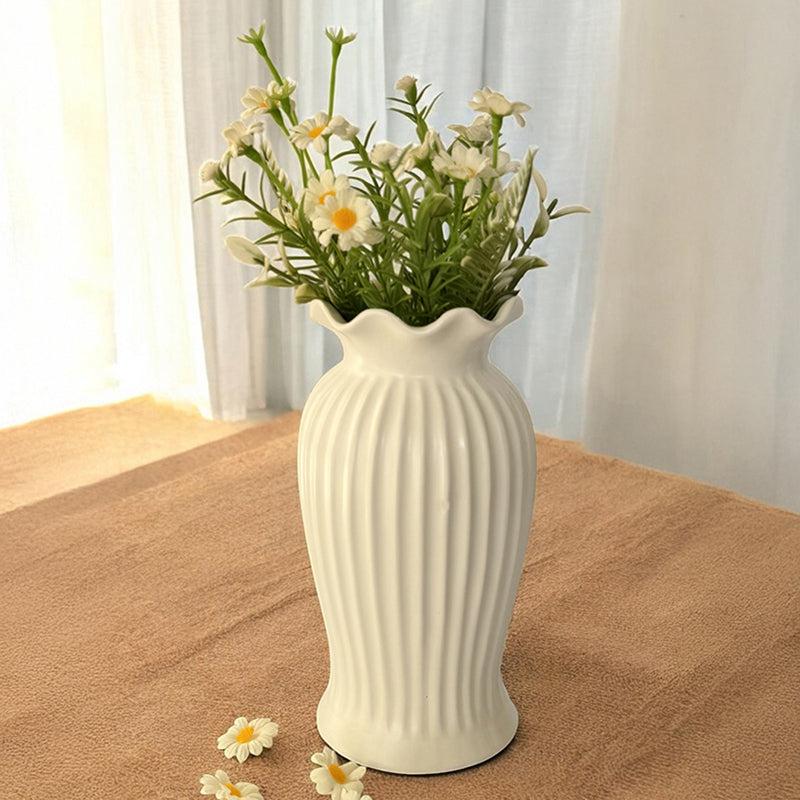 Mist Maven Ceramic Vase - White media 3
