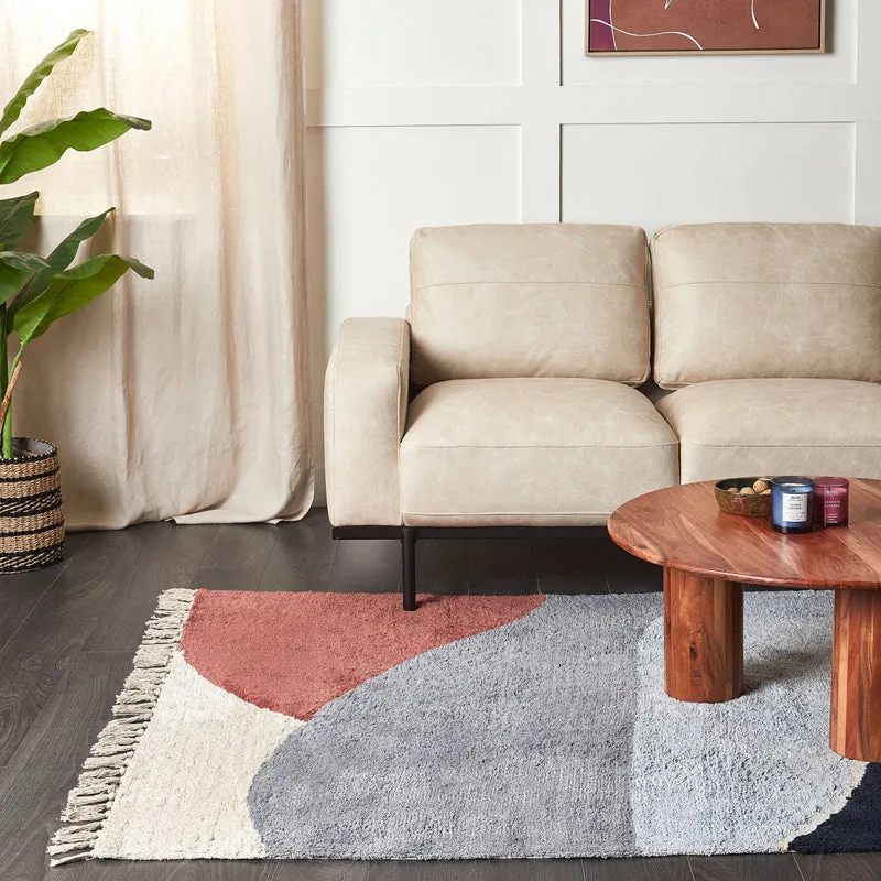 Abstracta Tufted Cotton Area Rug - Grey, Red media 3