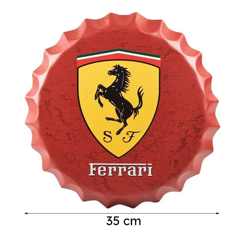 Ferrari Bottle Cap Metal Wall Accent media 7