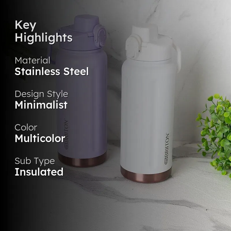 Sip Bliss Hot & Cold Thermos Water Bottle (Purple & White, 750 mL Each) - Set Of Two media 2