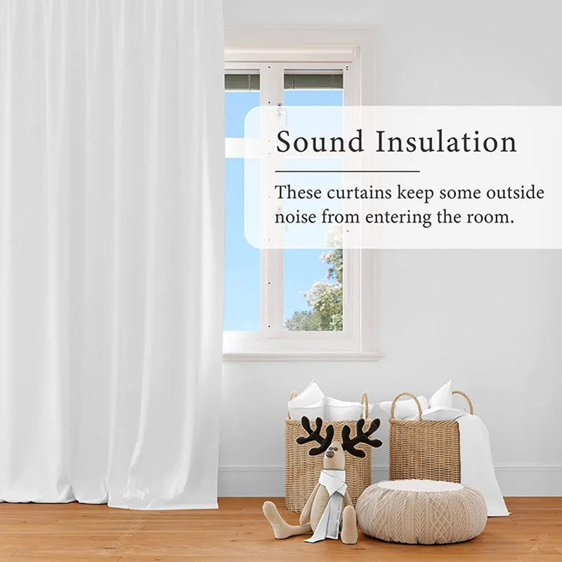 Noir Double Pinch Pleat Blackout Curtain - White media 6