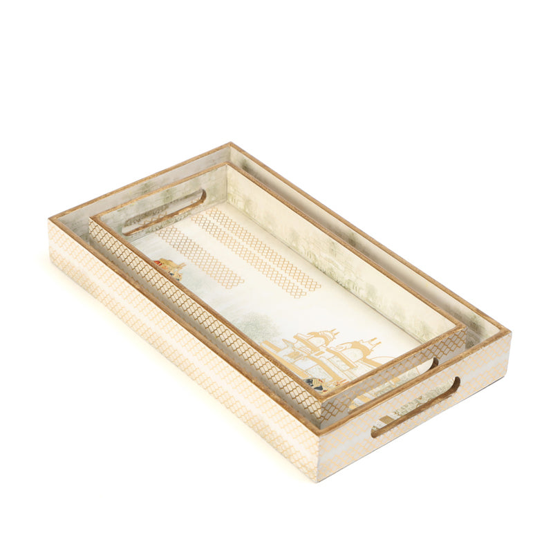 Darbar Parade Wood Serving Tray - Set Of Two media 6