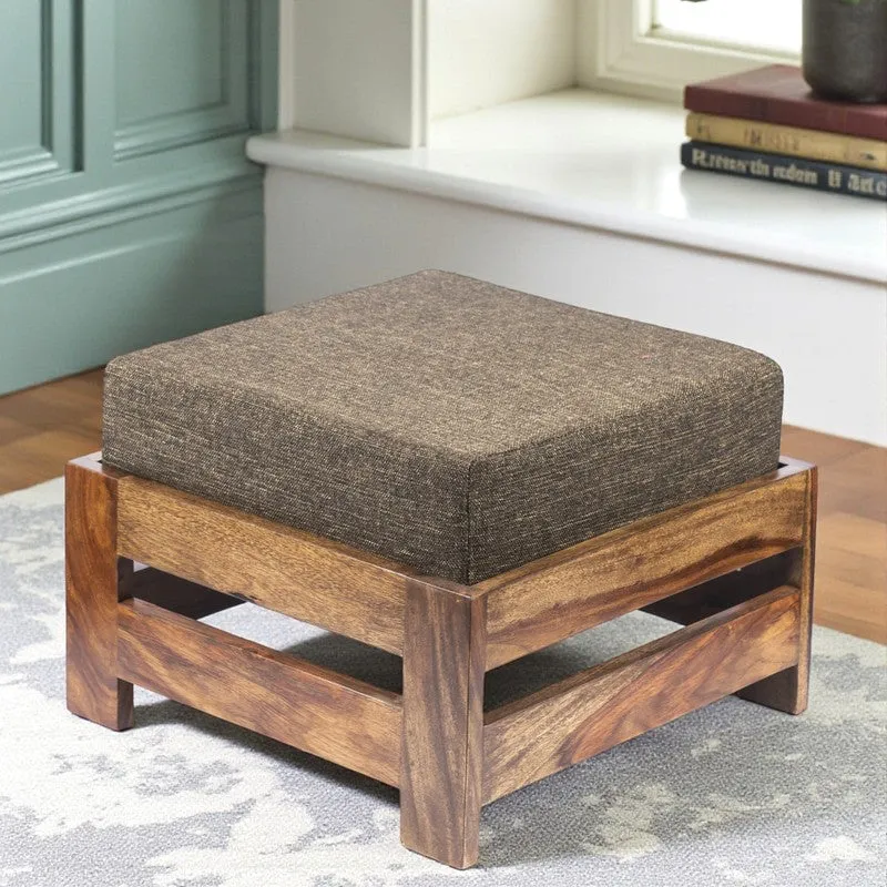 Lynex Sheesham Wooden Bench with Stool (Brown) - Two Piece Set media 1
