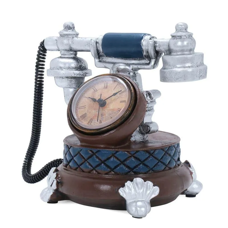 Vintage Telephone Resin Table Clock media 4