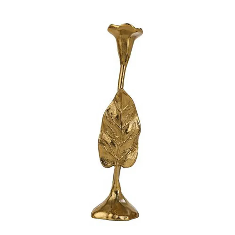 Joles Leaf Candle Holder (Gold) - Medium media 5