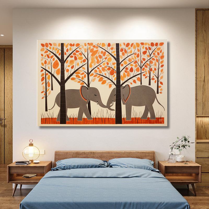 Elephant Sketches Canvas Wall Art