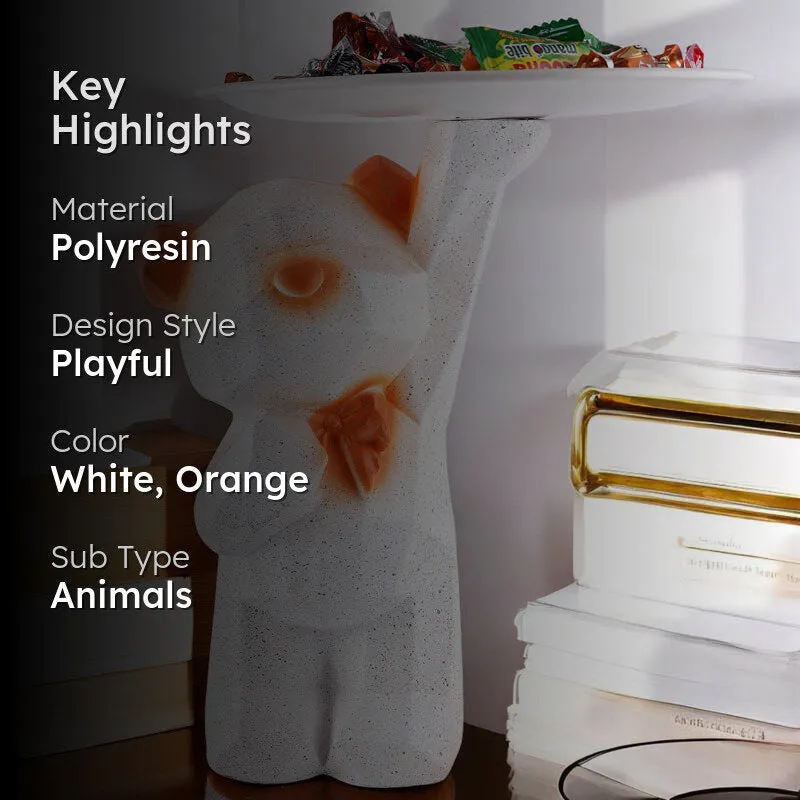 Teddy's Treat Painted Polyresin Show Piece - White media 2