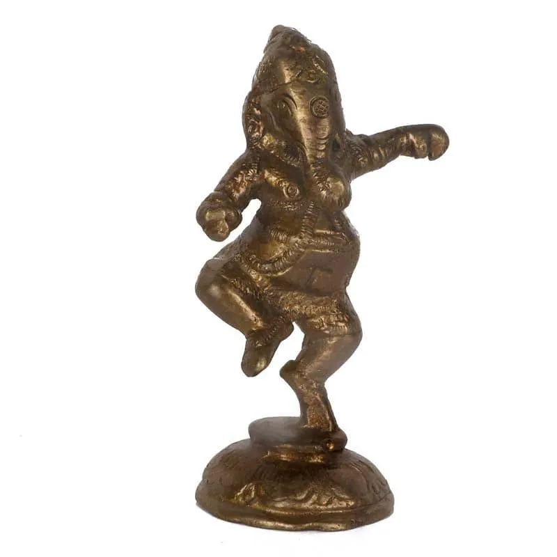 Ganesha Dancing Brass Idol media 4