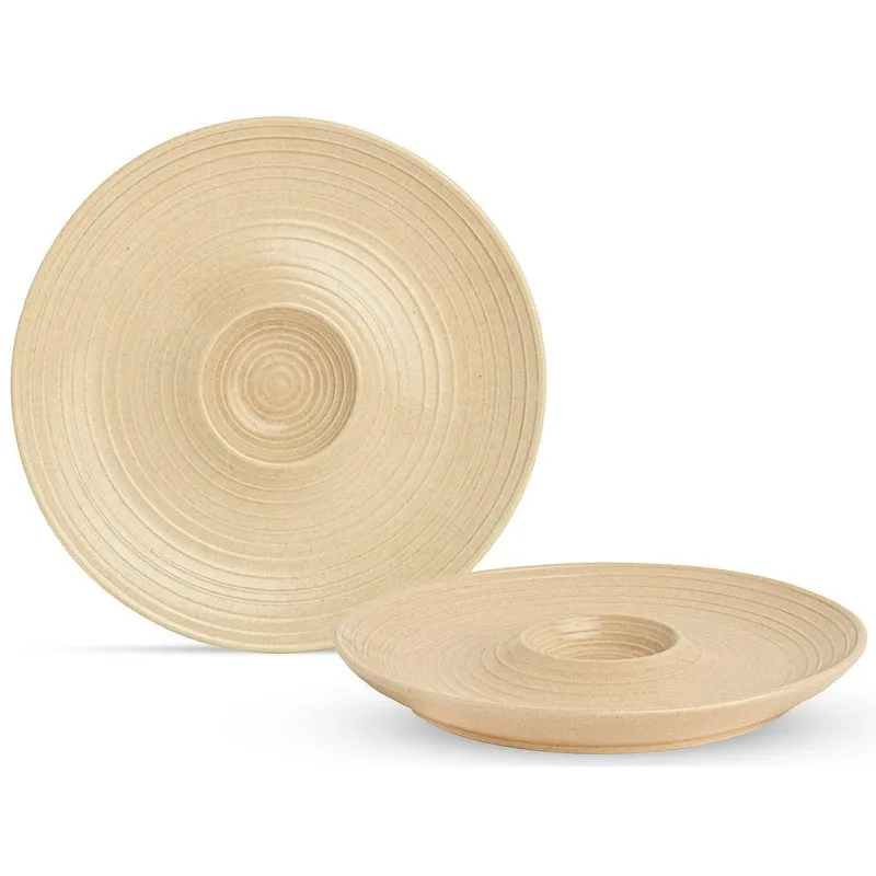 Earthen Grove Ceramic Chip n Dip Platter - Brown media 4