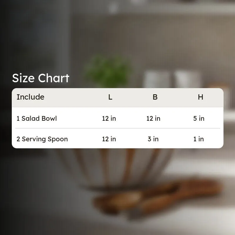 Rustic Distress Wood Salad Bowl with Serving Spoons (1750 mL) - Three Piece Set media 12
