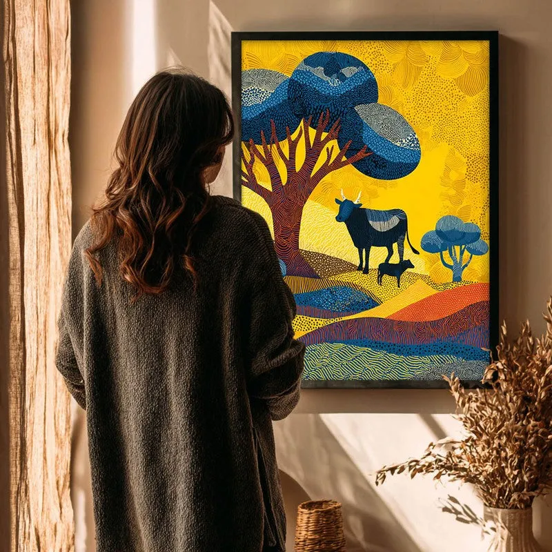 Sunlit Canvas Wall Painting With Black Frame media 7