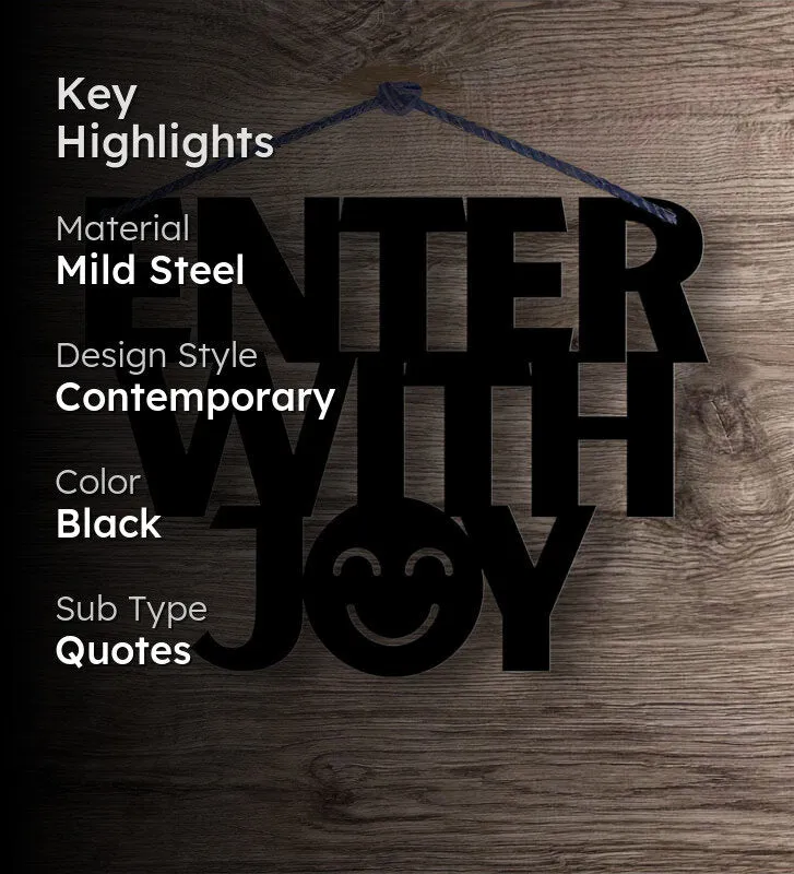 Enter With Joy Typography Mild Steel Wall Accent media 2